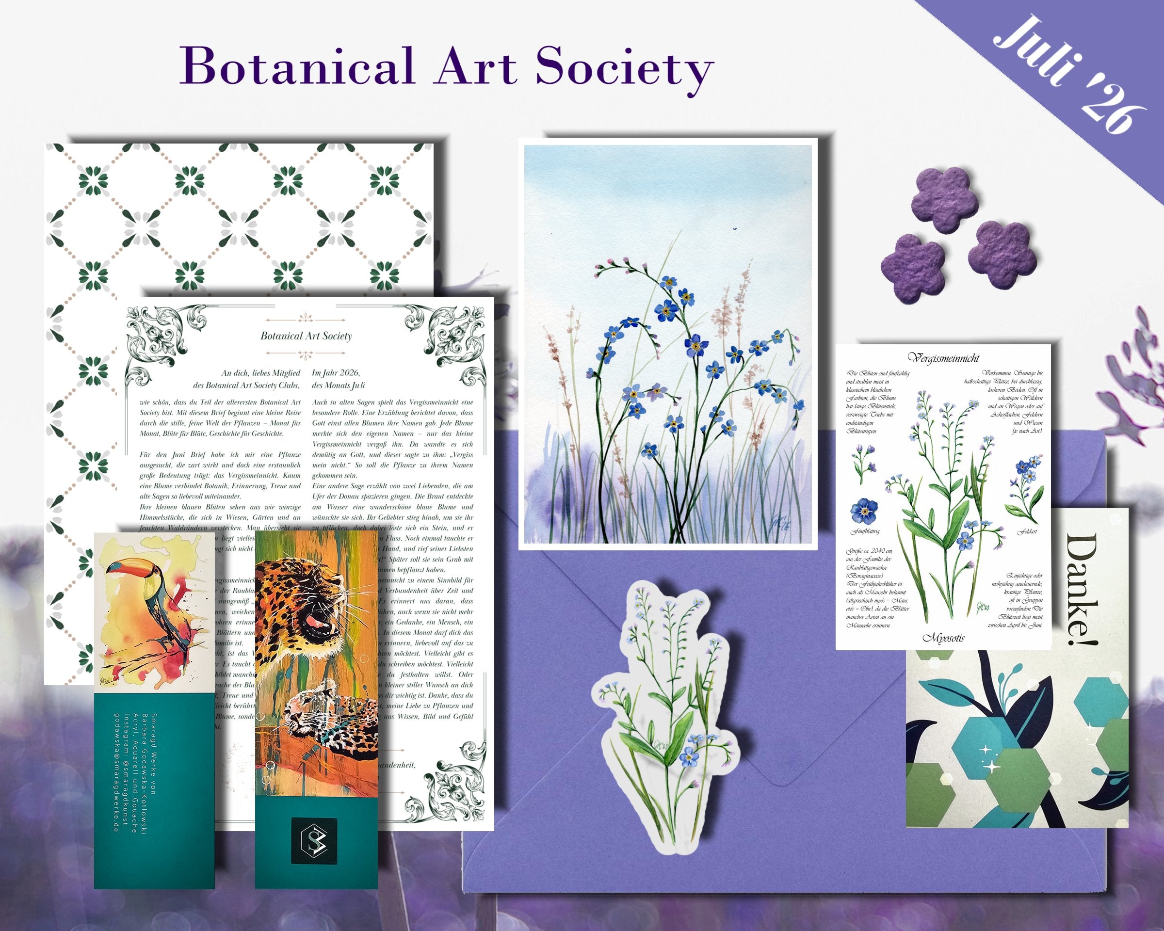 Juli'26 - Vergissmeinnicht | Botanical Art Society (Limited)